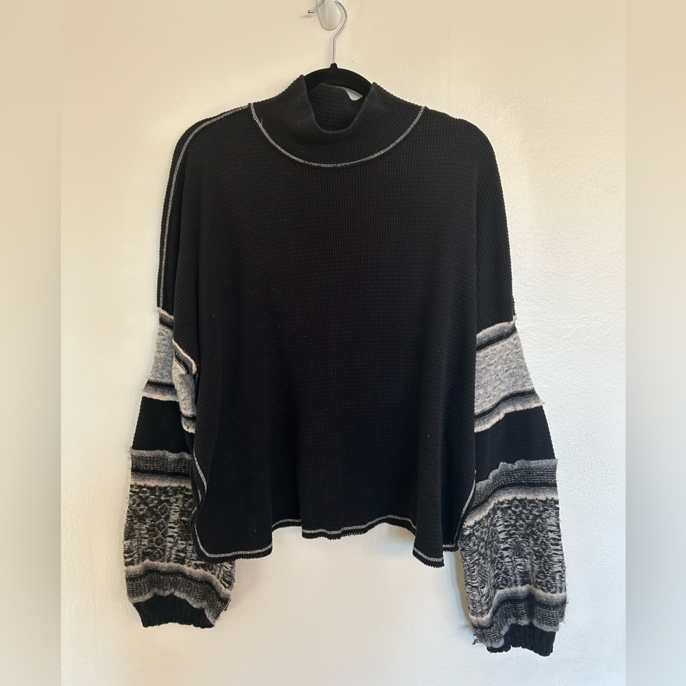 Free People Knit Sleeve Sweater